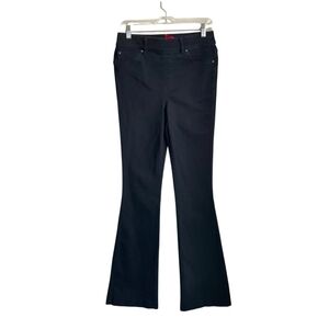 Spanx Medium Tall Long Black Flare Leg Pull On Jeans Denim Pants Slimming Preppy